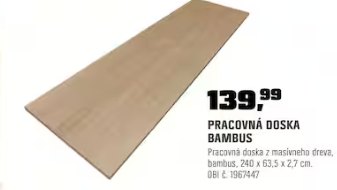 Pracovná doska bambus