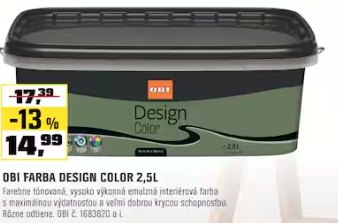 OBI farba Design Color 2,5 l