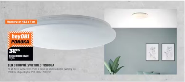 LED stropné svietidlo Tribola