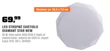 LED stropné svietidlo Diamant Star New