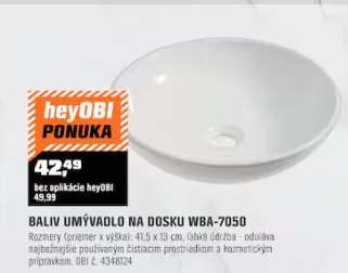 Baliv umývadlo na dosku WBA-7050
