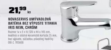 Novaservis umývadlová batéria Titania Iris New chróm