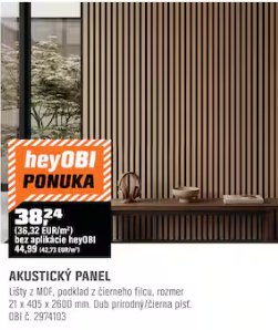 Akustický panel dub prírodný/čierna plsť