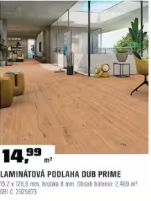 Laminátová podlaha dub Prime
