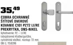 Cobra ochranné dverové kovanie C101 PZ72 LI/RE