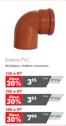 Koleno PVC KG 125 × 87°