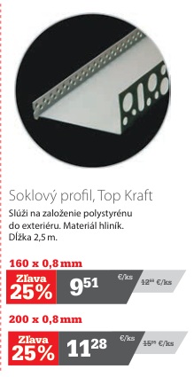 Top Kraft soklový profil 160 × 0,8 mm