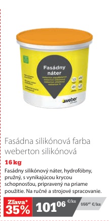 Weberton silikónová fasádna farba