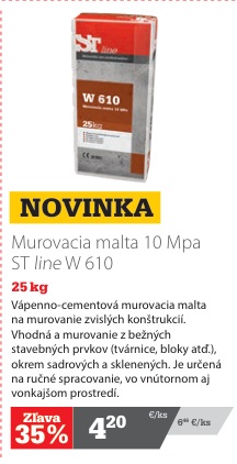 ST line murovacia malta W 610 10 MPa