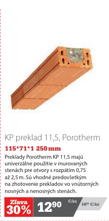 Porotherm KP preklad 11,5