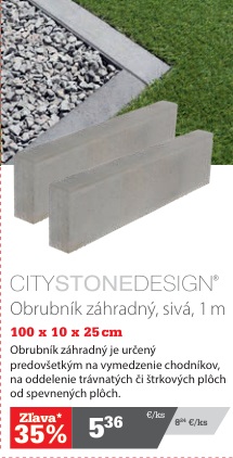 CityStoneDesign záhradný obrubník sivý