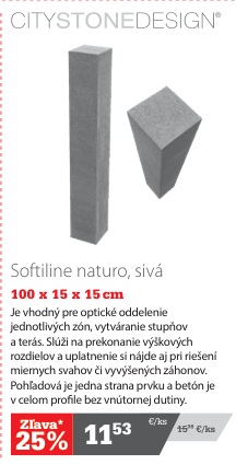 CityStoneDesign Softiline naturo sivá