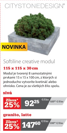 CityStoneDesign Softiline creative modul sivá