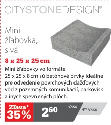 CityStoneDesign mini žľabovka sivá