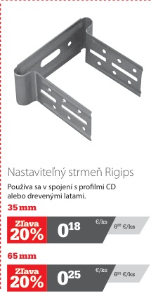 Rigips nastaviteľný strmeň 35 mm