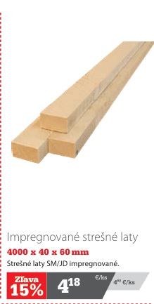 Impregnovaná strešná lata