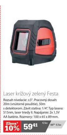 Festa krížový laser zelený