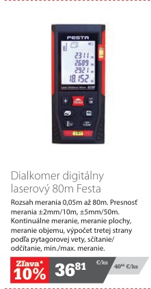 Festa digitálny laserový diaľkomer 80 m