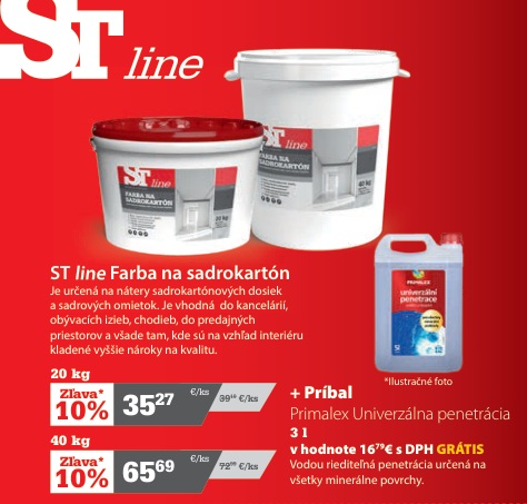 ST line farba na sadrokartón 40 kg