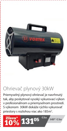 Vortex plynový ohrievač 30 kW