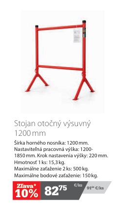 Stojan otočný výsuvný 1200 mm