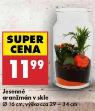 Jesenný aranžmán v skle