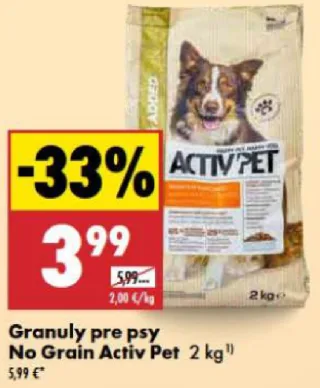 Activ Pet No Grain granuly pre psy