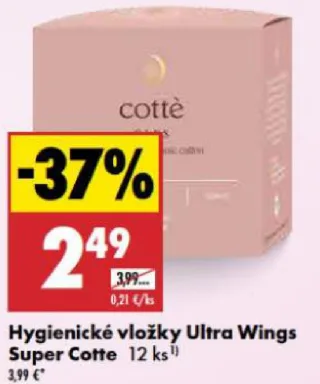 Cotté Ultra Wings Super hygienické vložky