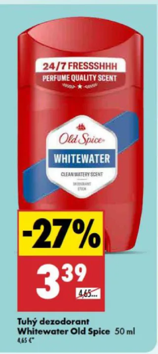 Old Spice Whitewater tuhý dezodorant