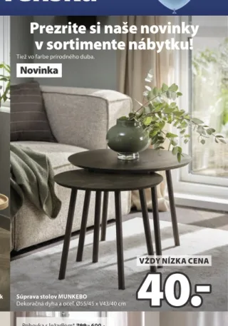Súprava stolov MUNKEBO Ø55/45 x V43/40 cm