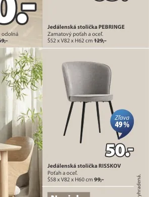 Jedálenská stolička RISSKOV 58x82x60 cm