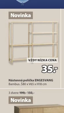 Nástenná polička ENGESVANG 80x65x18 cm