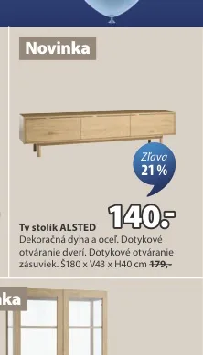 TV stolík ALSTED 180x43x40 cm