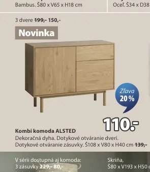 Kombi komoda ALSTED 108x80x40 cm