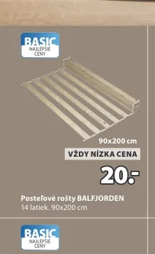 Posteľový rošt BALFJORDEN 90x200 cm