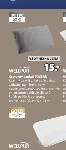 WELLPUR Cestovný vankúš FOSSAN 24x42x12 cm