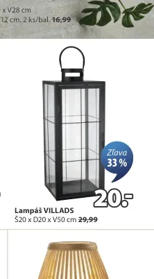 Lampáš VILLADS 20x20x50 cm