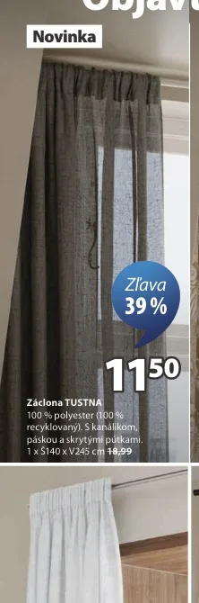 Záclona TUSTNA 140x245 cm