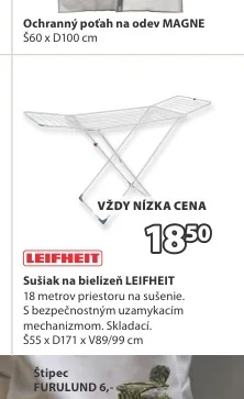 LEIFHEIT Sušiak na bielizeň 55x171x89/99 cm