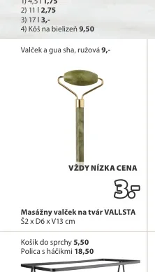 Masážny valček na tvár VALLSTA valček a gua sha, ružová