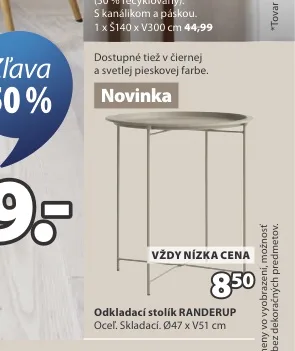 Odkladací stolík RANDERUP Ø47x51 cm