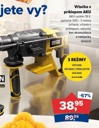 PROKIN Vŕtačka s príklepom AKU SDS+ 18 V