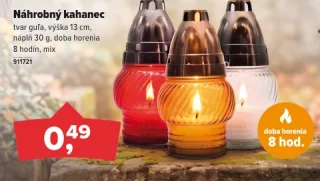Náhrobný kahanec guľa 13 cm
