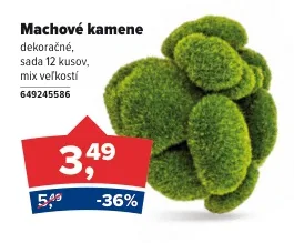 Machové kamene dekoračné 12 ks