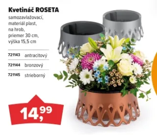 Samozavlažovací kvetináč ROSETA bronzový