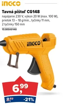 INGCO Tavná pištoľ CG148