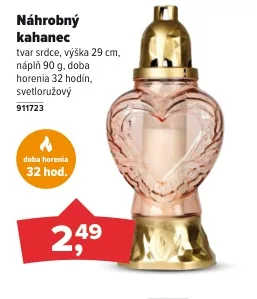 Náhrobný kahanec srdce 29 cm