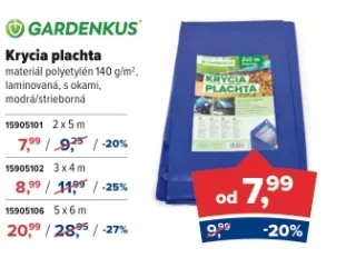 GARDENKUS Krycia plachta 5 × 6 m