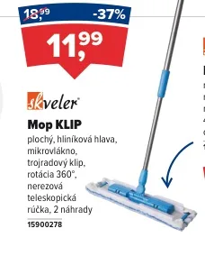 Skveler Mop KLIP s dvoma náhradami