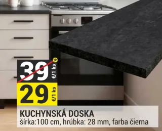 Kuchynská doska čierna 100 cm